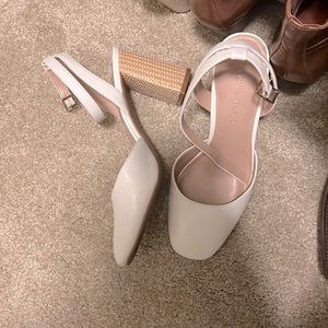 Gorgeous white block heel sandals